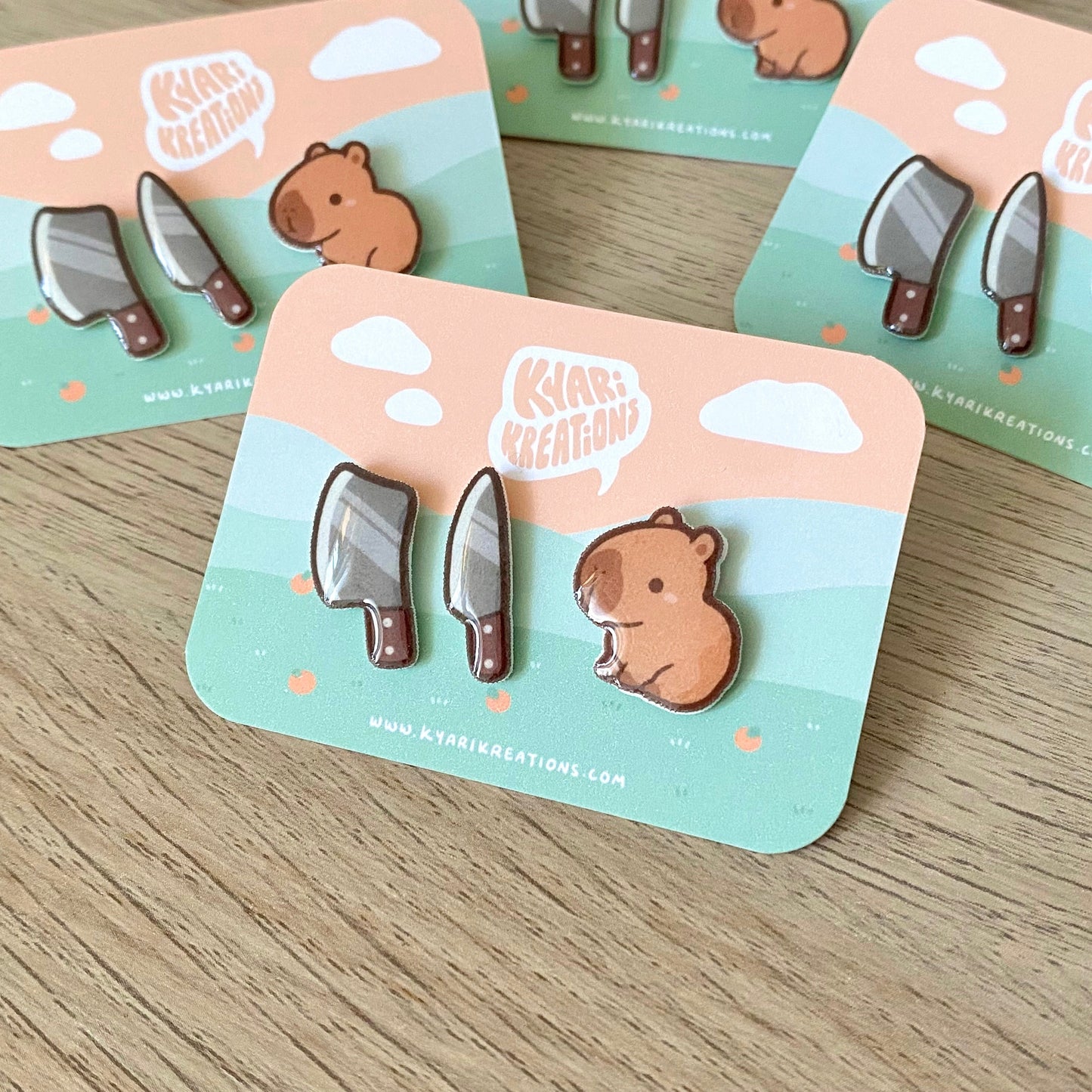 Stabybara Stud Earrings - KyariKreations