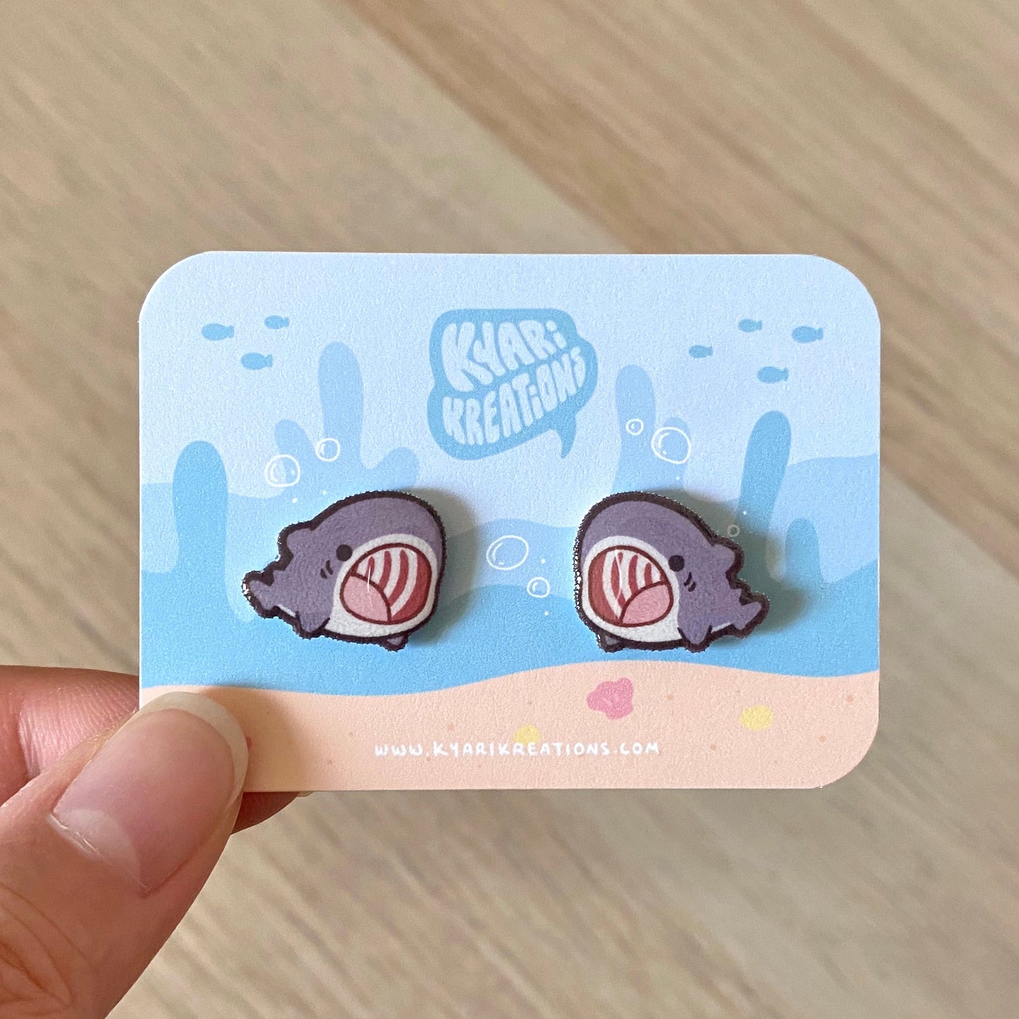Basking Shark Stud Earrings - KyariKreations