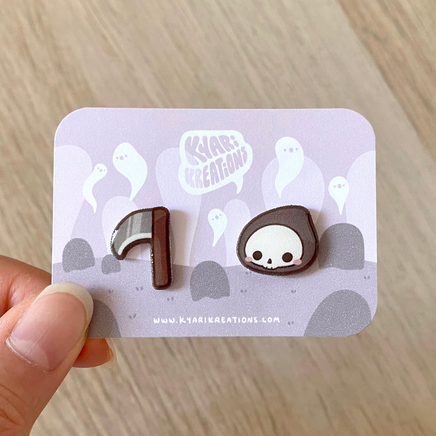 Grim Reaper Stud Earrings - KyariKreations