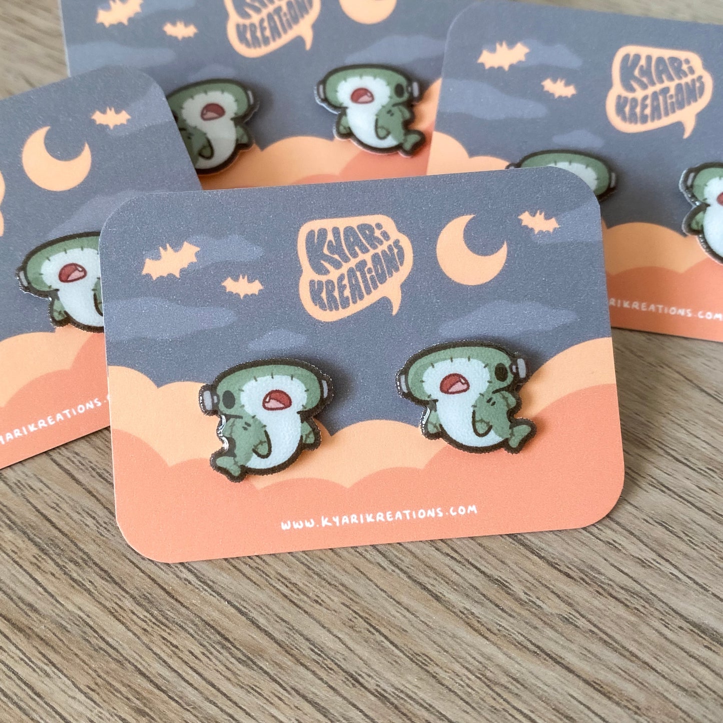 Frankenstein Shark Stud Earrings - KyariKreations