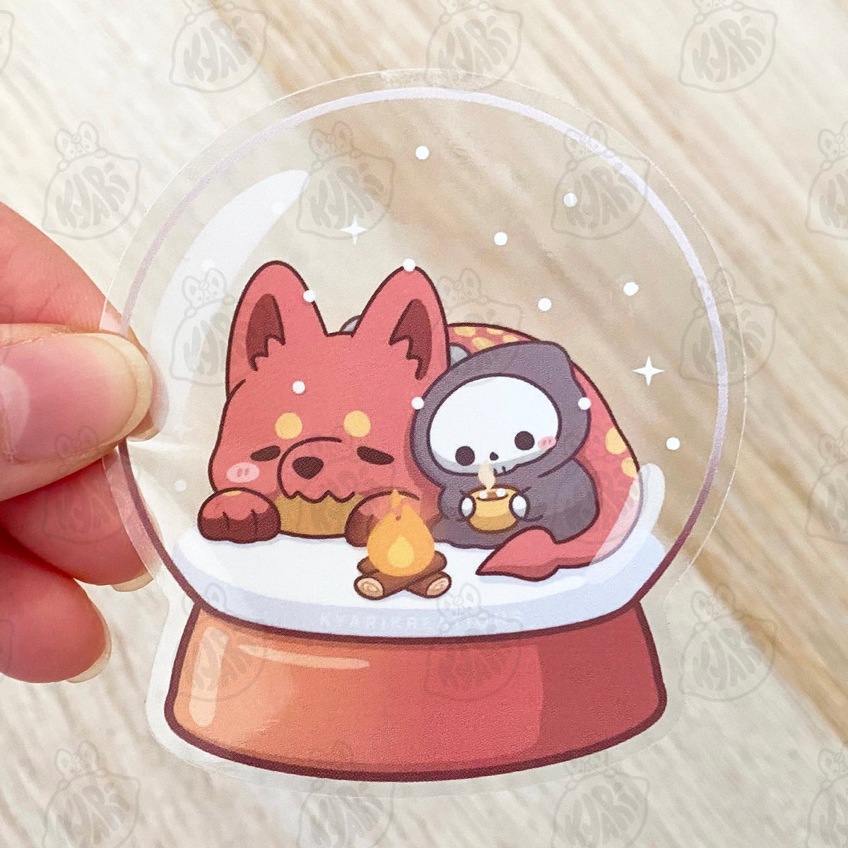 Snow Globe Dave and Friends Stickers [TRANSPARENT STICKER] – KyariKreations