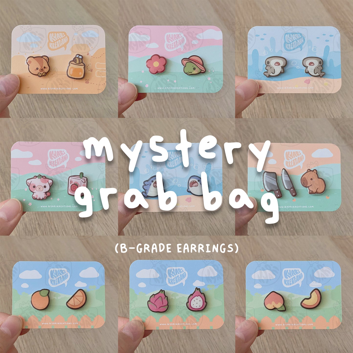 Mystery Stud Earrings (B-GRADE) - KyariKreations