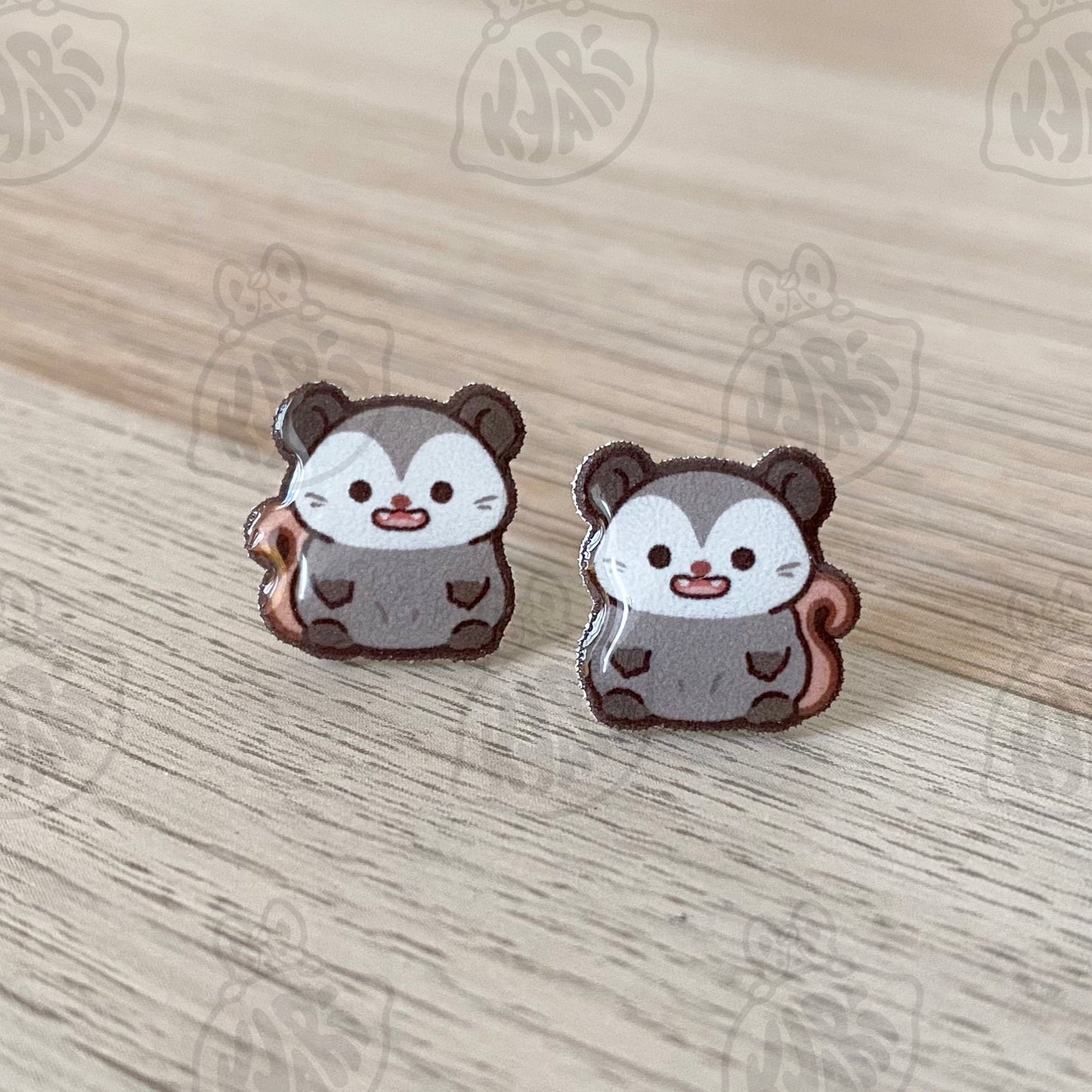 Opossum Stud Earrings - KyariKreations