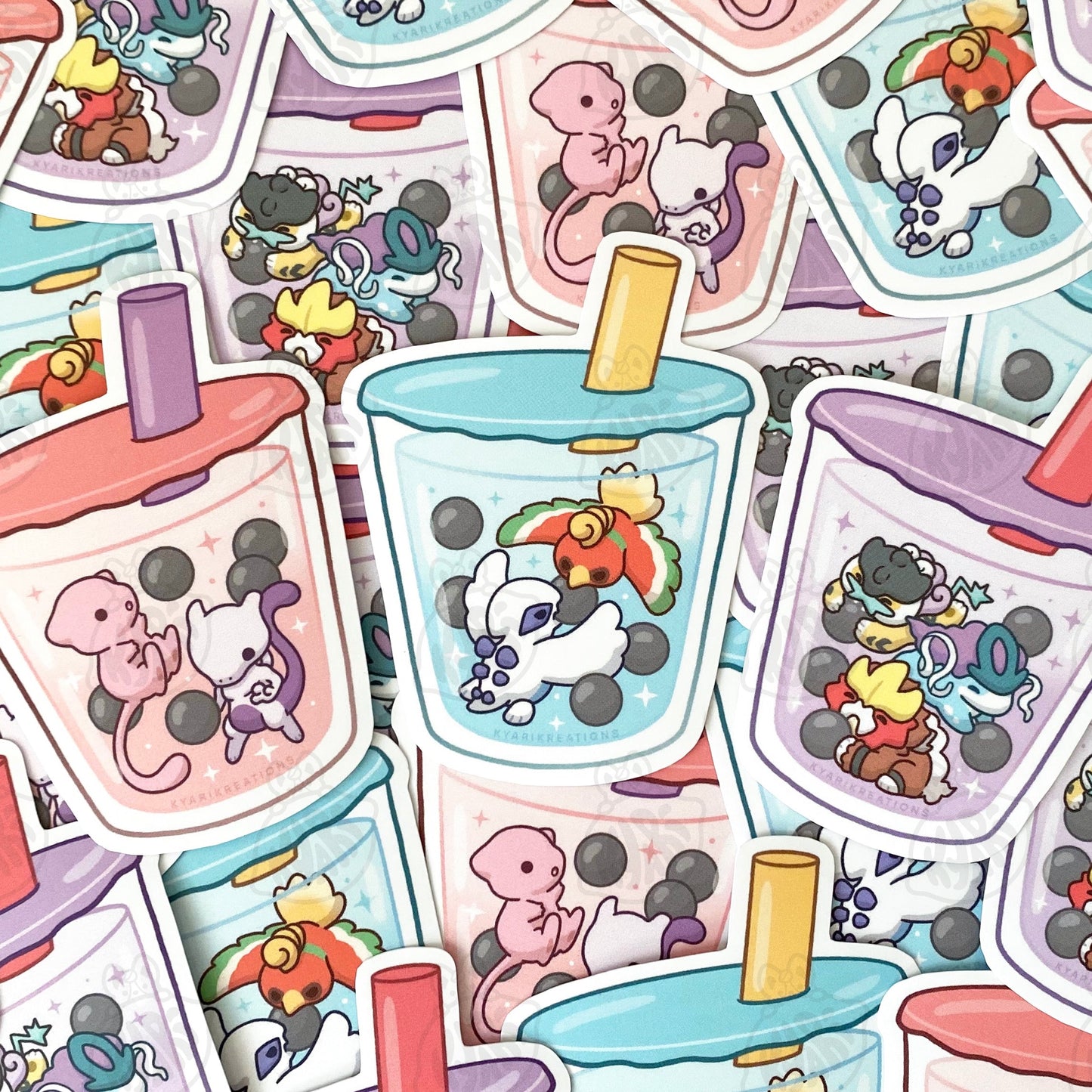 Pokemon Bubble Tea Sticker - LEGENDARIES - KyariKreations