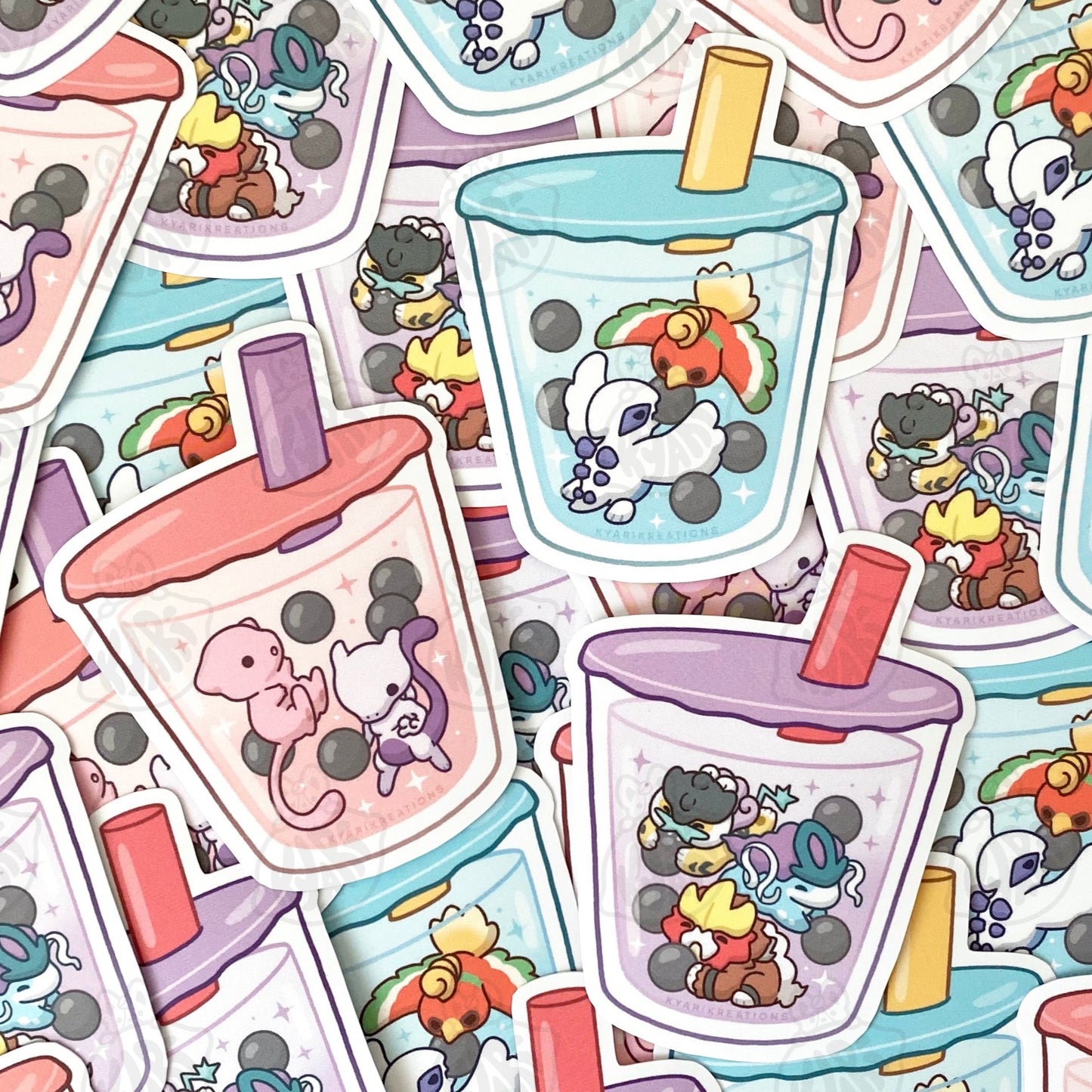 Pokemon Bubble Tea Sticker - LEGENDARIES - KyariKreations