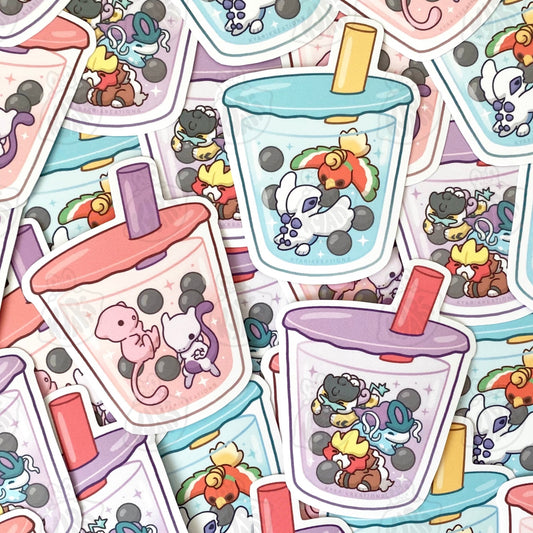 Pokemon Bubble Tea Sticker - LEGENDARIES - KyariKreations