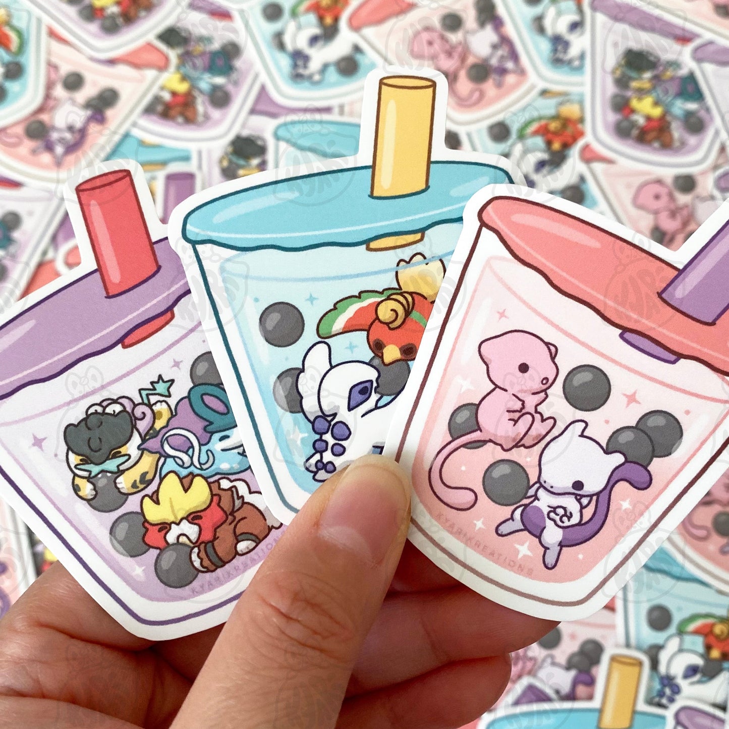 Pokemon Bubble Tea Sticker - LEGENDARIES - KyariKreations