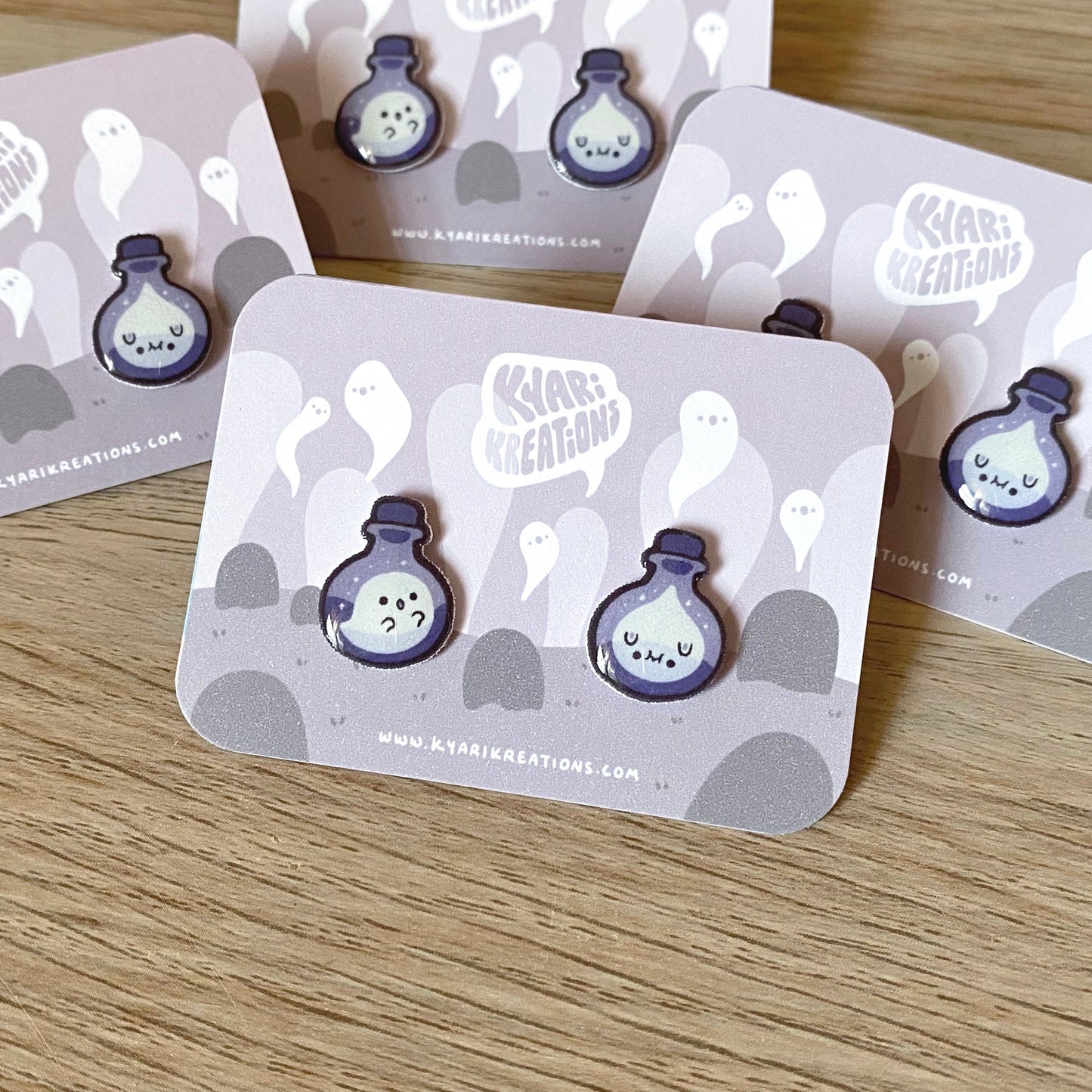 Ghost Potion Stud Earrings - KyariKreations
