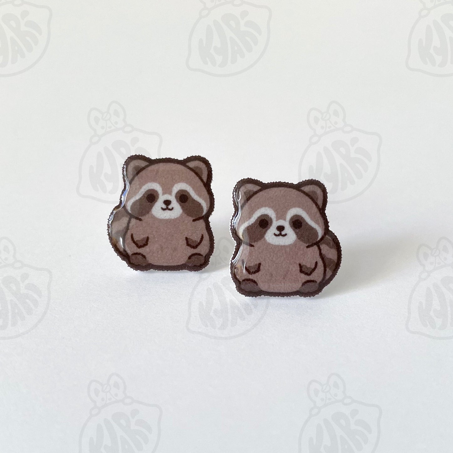Raccoon Stud Earrings - KyariKreations