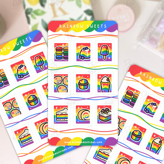 Rainbow Sweets Sticker Sheet - KyariKreations