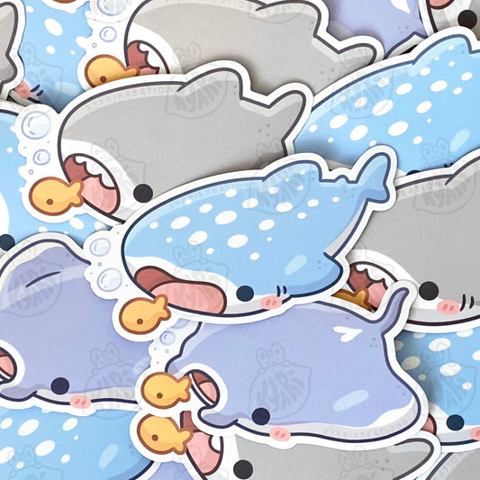 Shark Eating Goldfish Cracker Stickers - KyariKreations