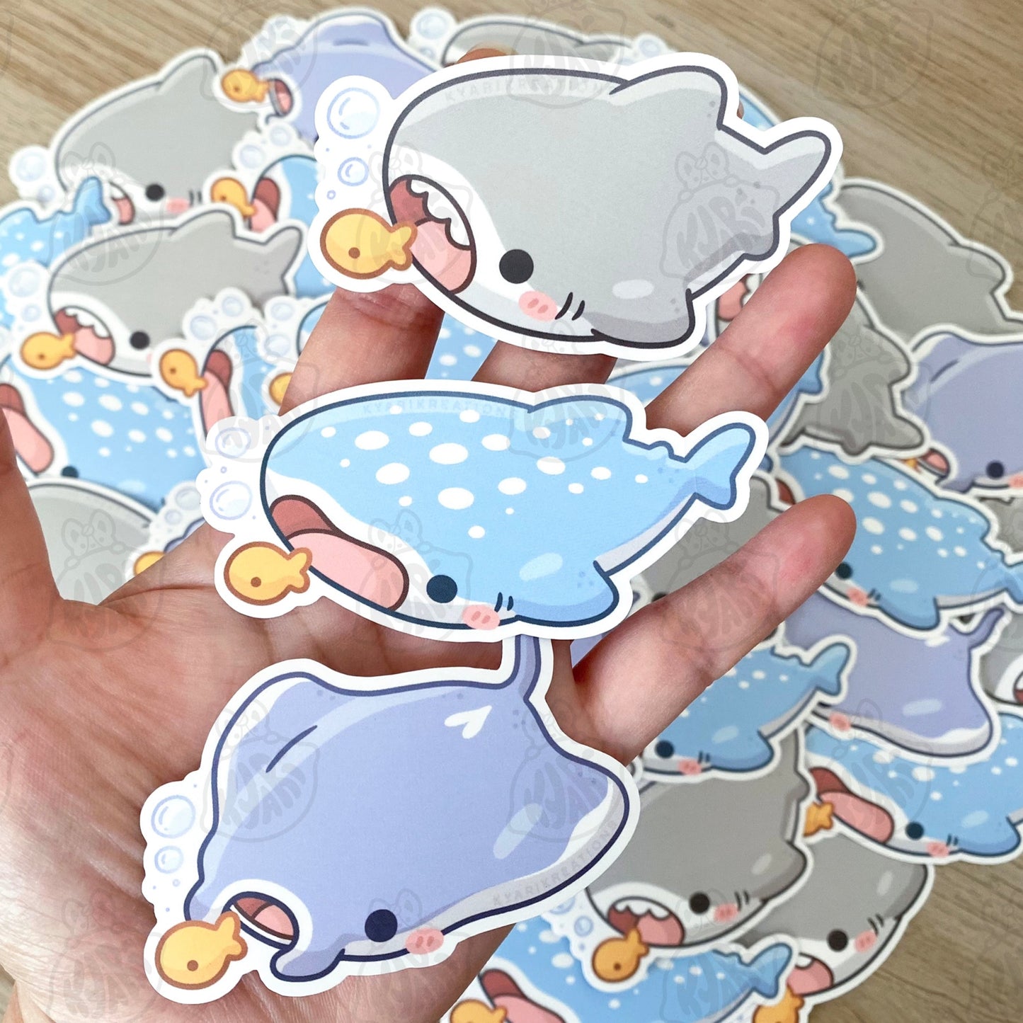 Shark Eating Goldfish Cracker Stickers - KyariKreations