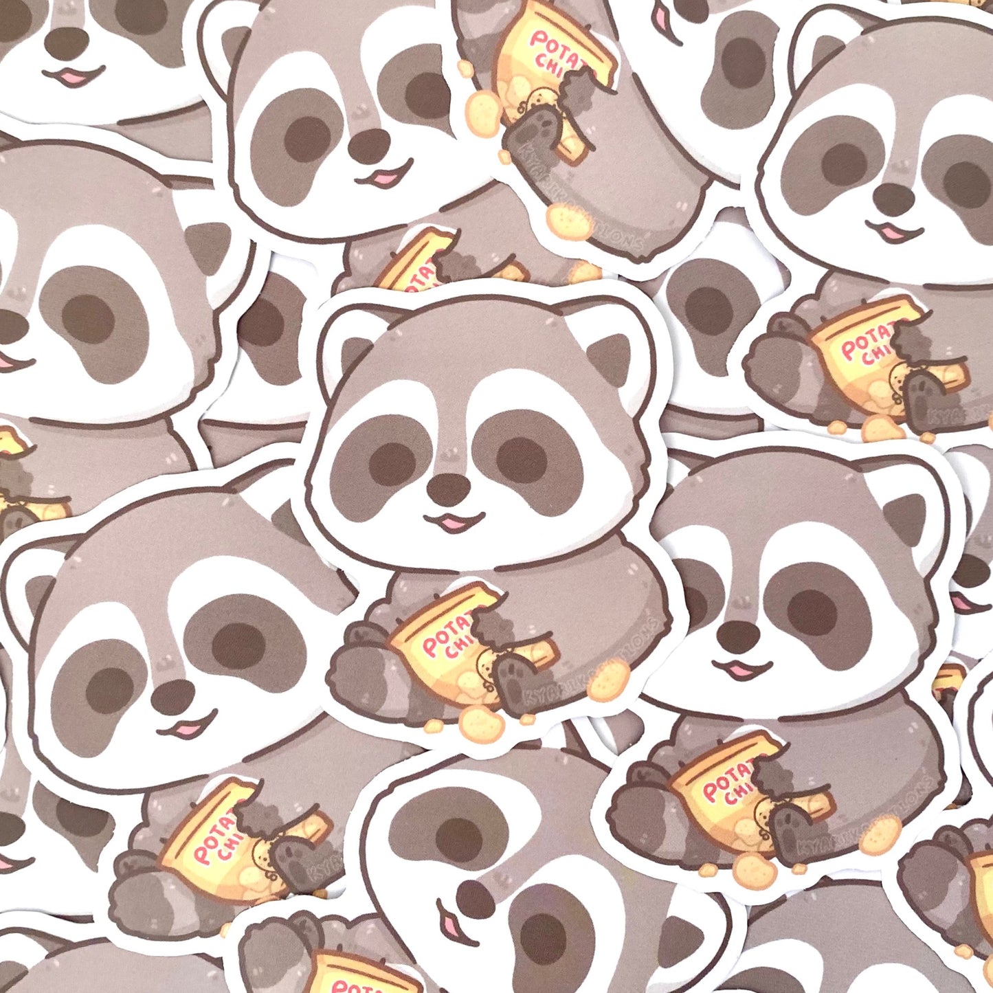 Potato Chip Raccoon Stickers - KyariKreations