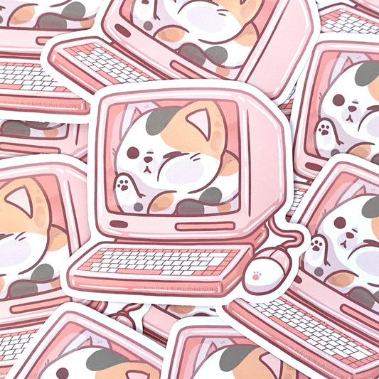Cat In A Computer Stickers - KyariKreations