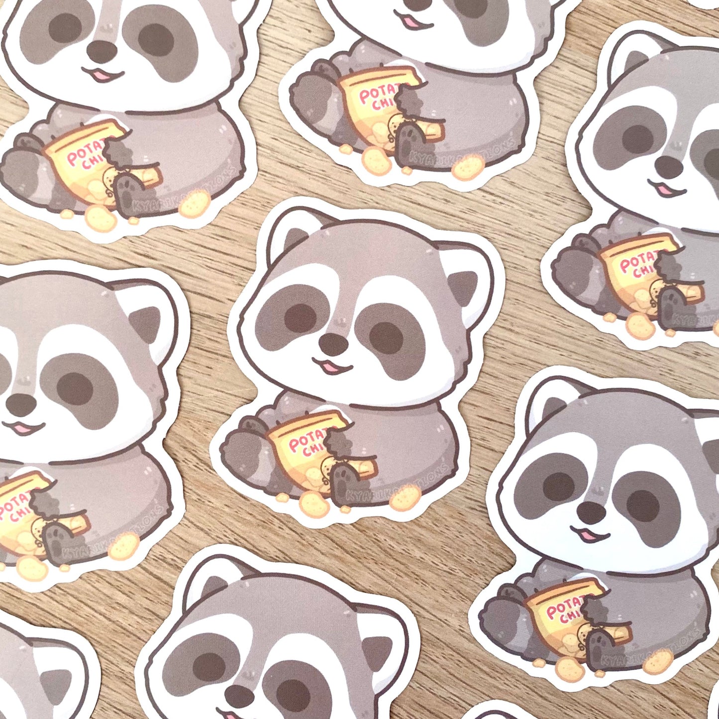 Potato Chip Raccoon Stickers - KyariKreations