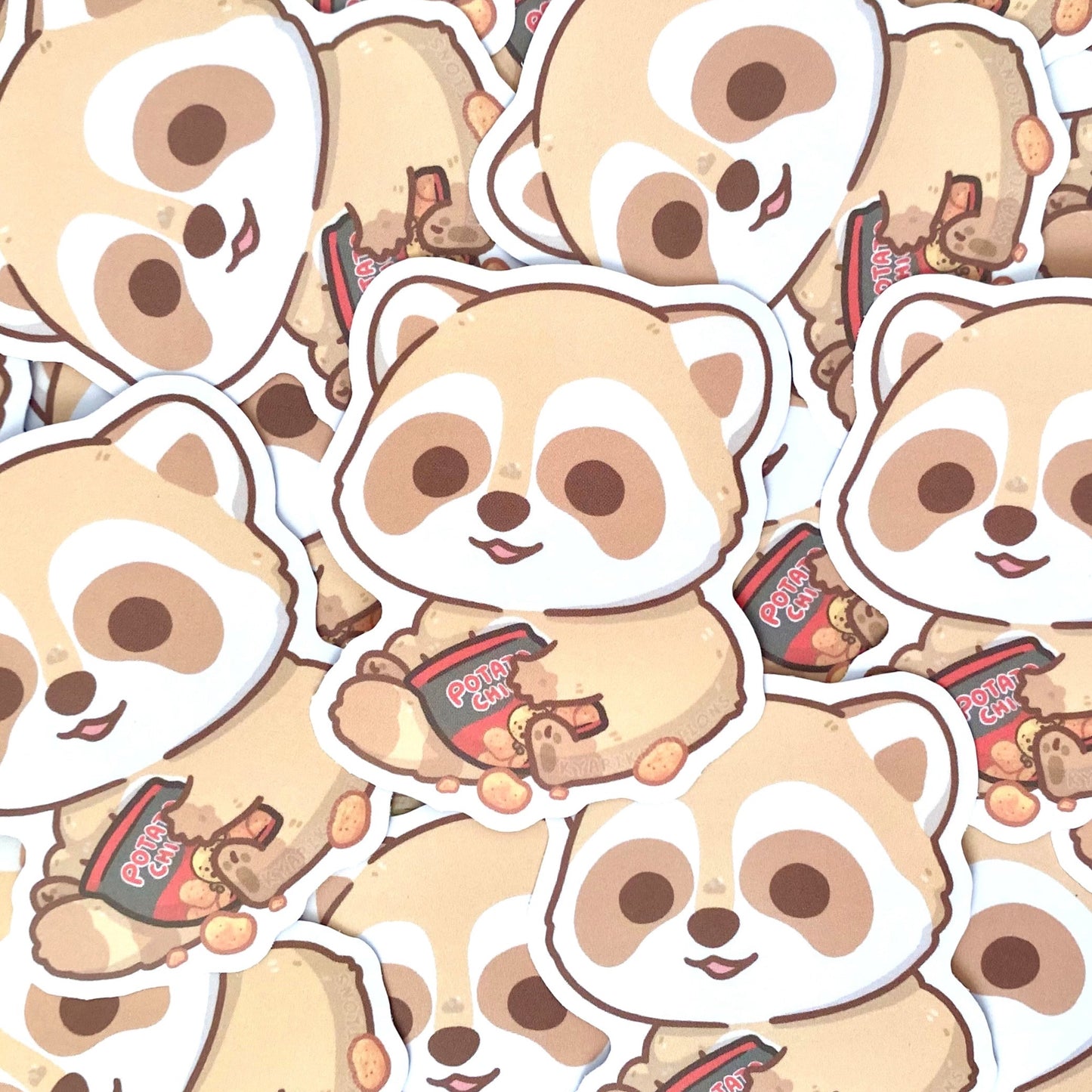 Potato Chip Raccoon Stickers - KyariKreations