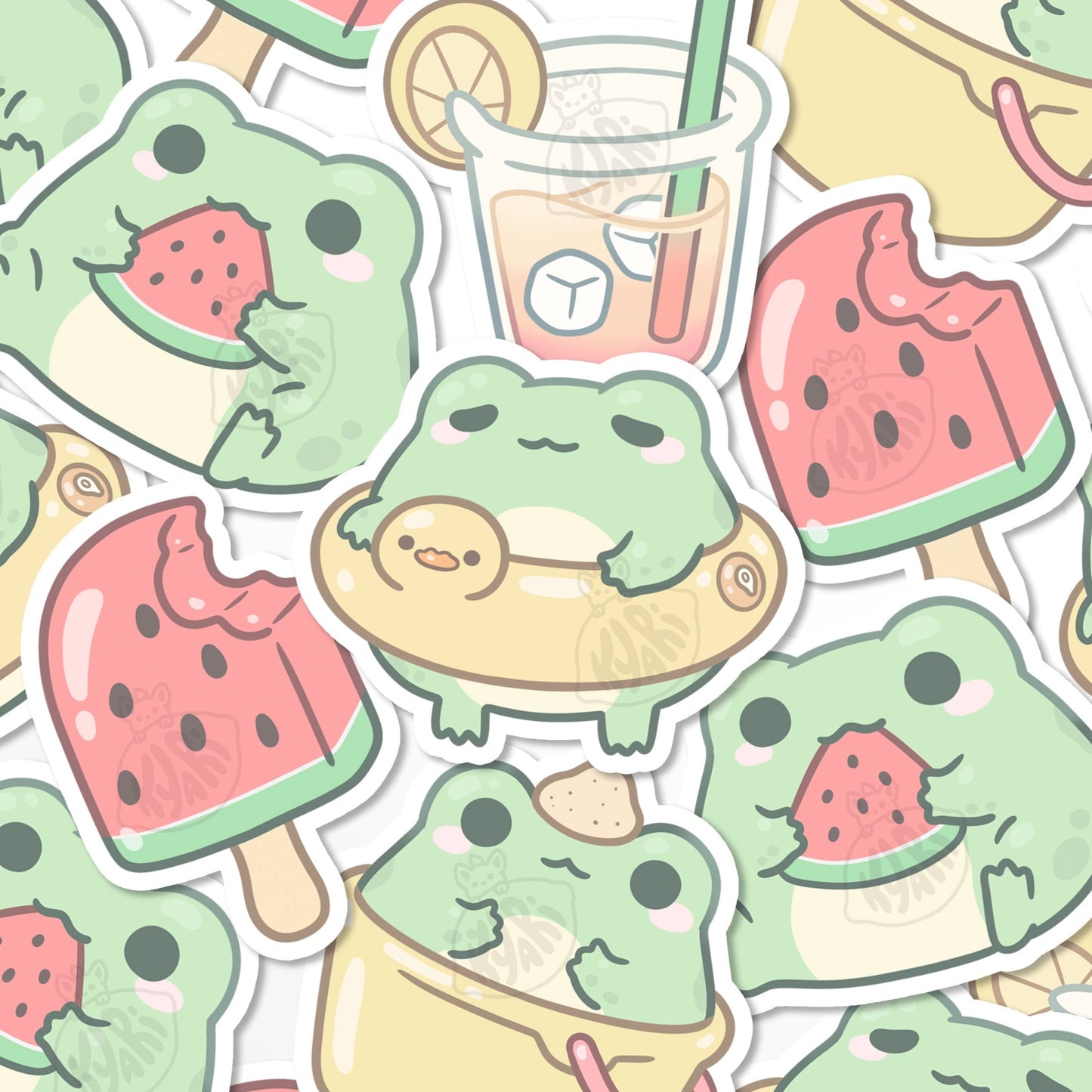 Beach Frog Sticker Set - KyariKreations