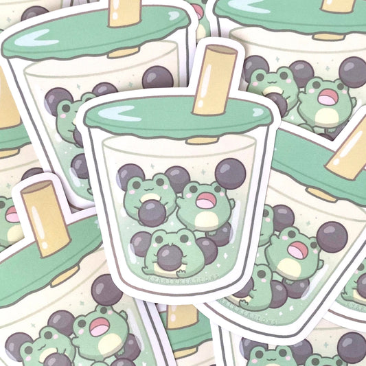 Froggy Bubble Tea Stickers - KyariKreations