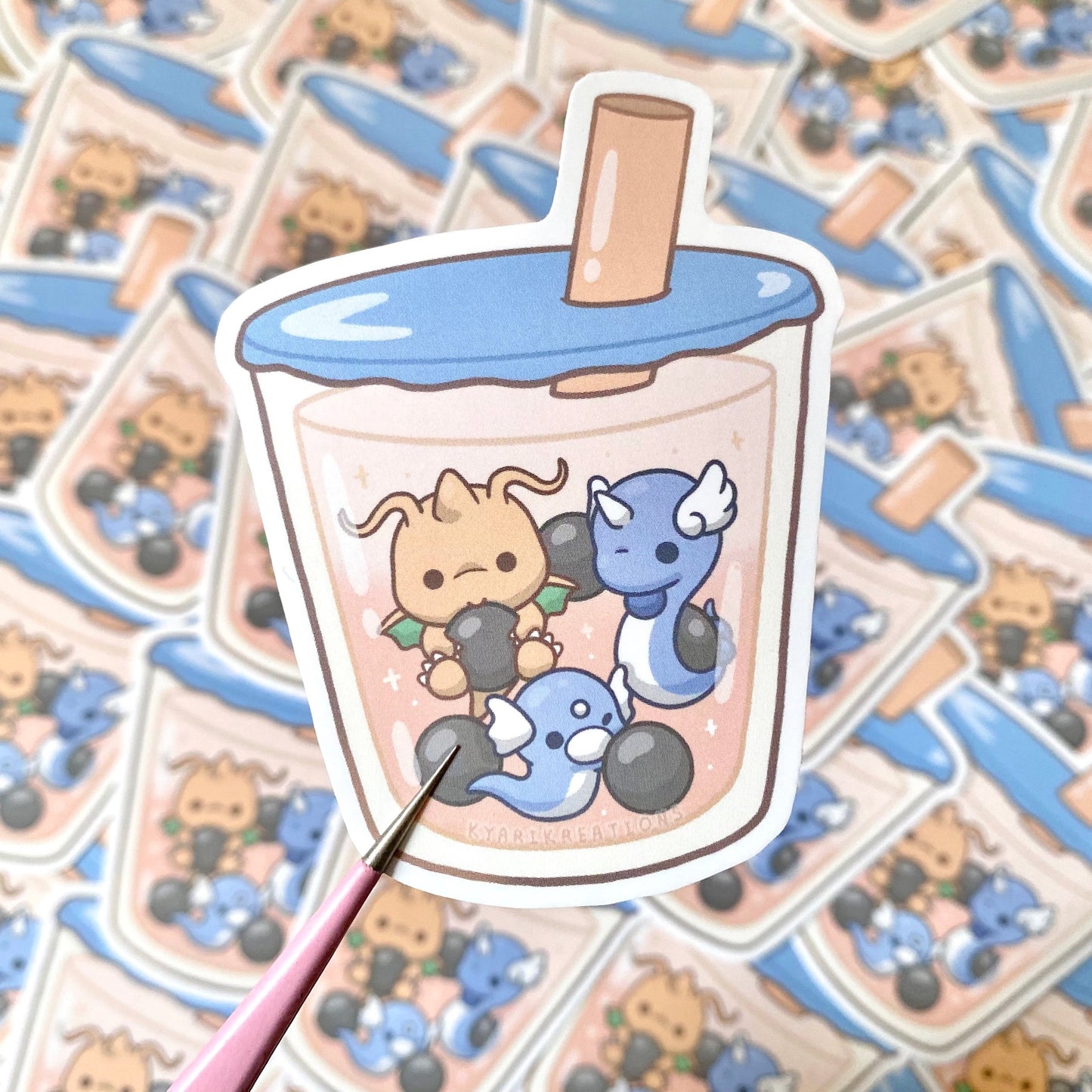 Dragonite Bubble Tea Stickers - KyariKreations