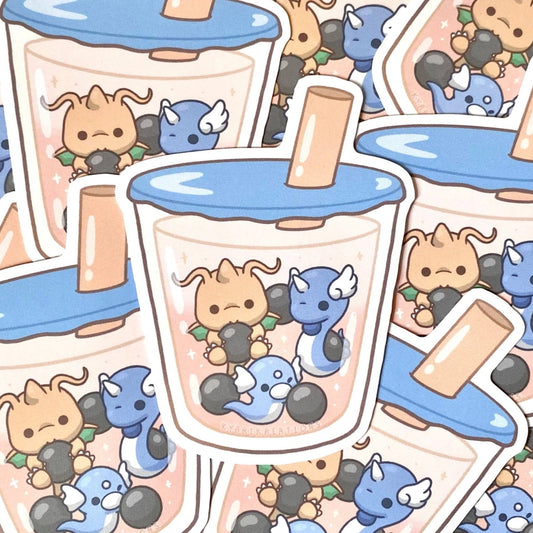 Dragonite Bubble Tea Stickers - KyariKreations
