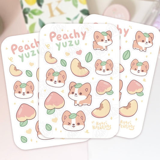 Peachy Yuzu Mini Sticker Sheet - KyariKreations