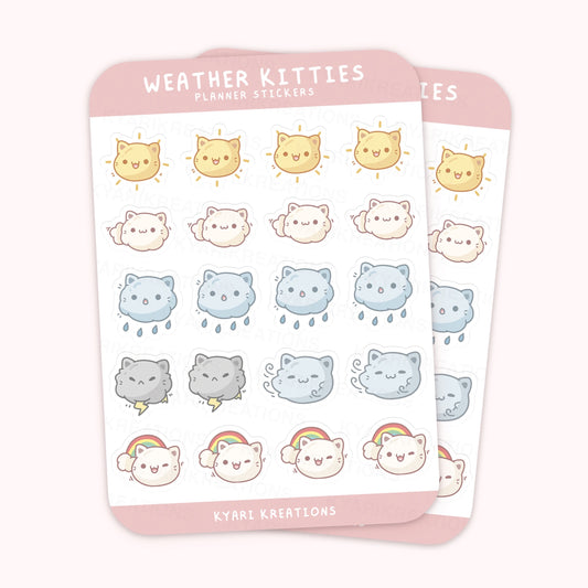 Weather Kitty Sticker Sheet - KyariKreations