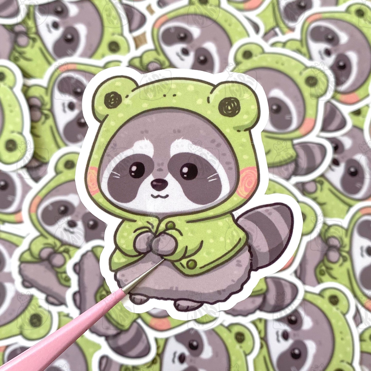Froggy Hoodie Raccoon Stickers - KyariKreations
