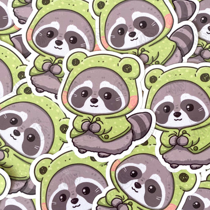Froggy Hoodie Raccoon Stickers - KyariKreations