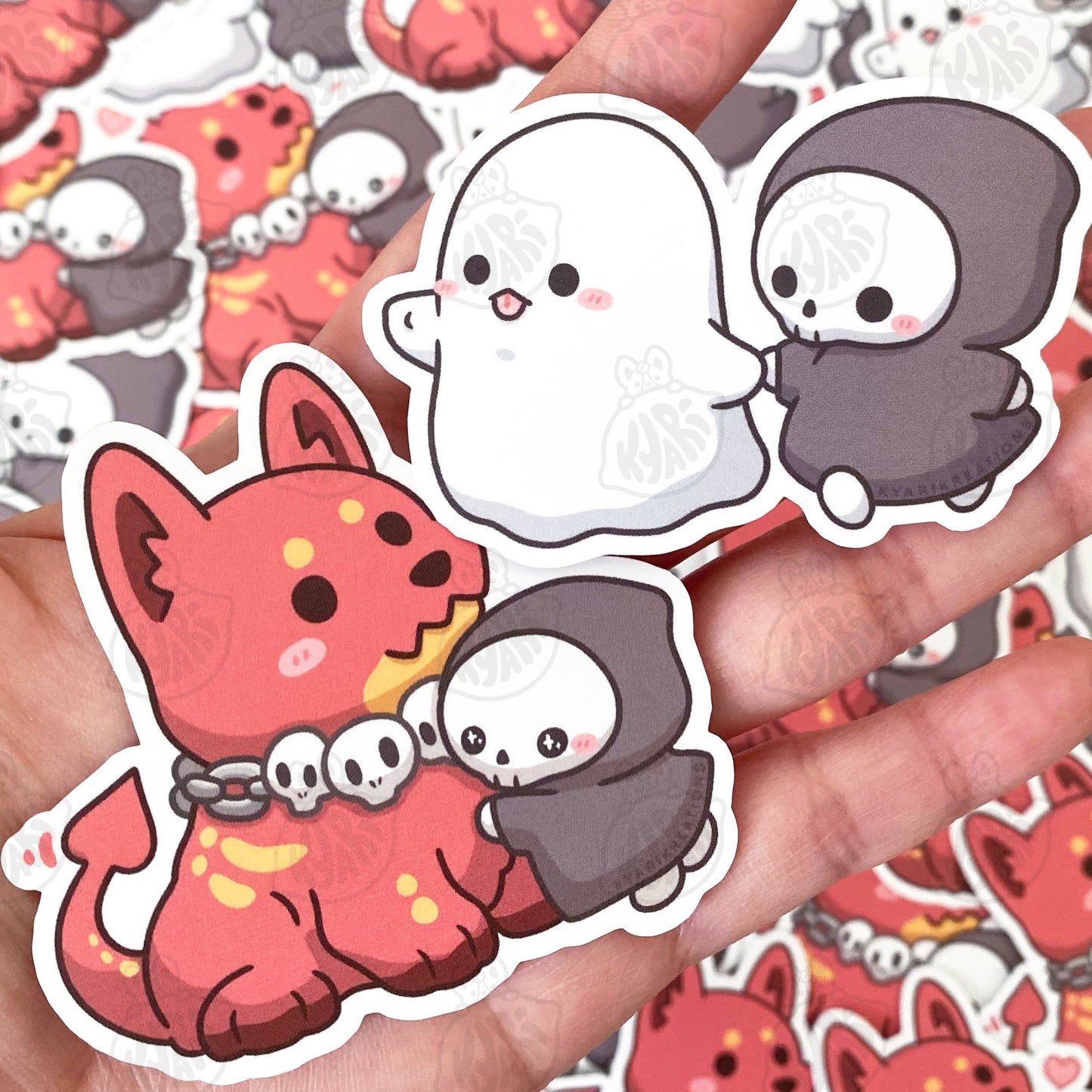 Dave The Grim Reaper and Friends Stickers - KyariKreations