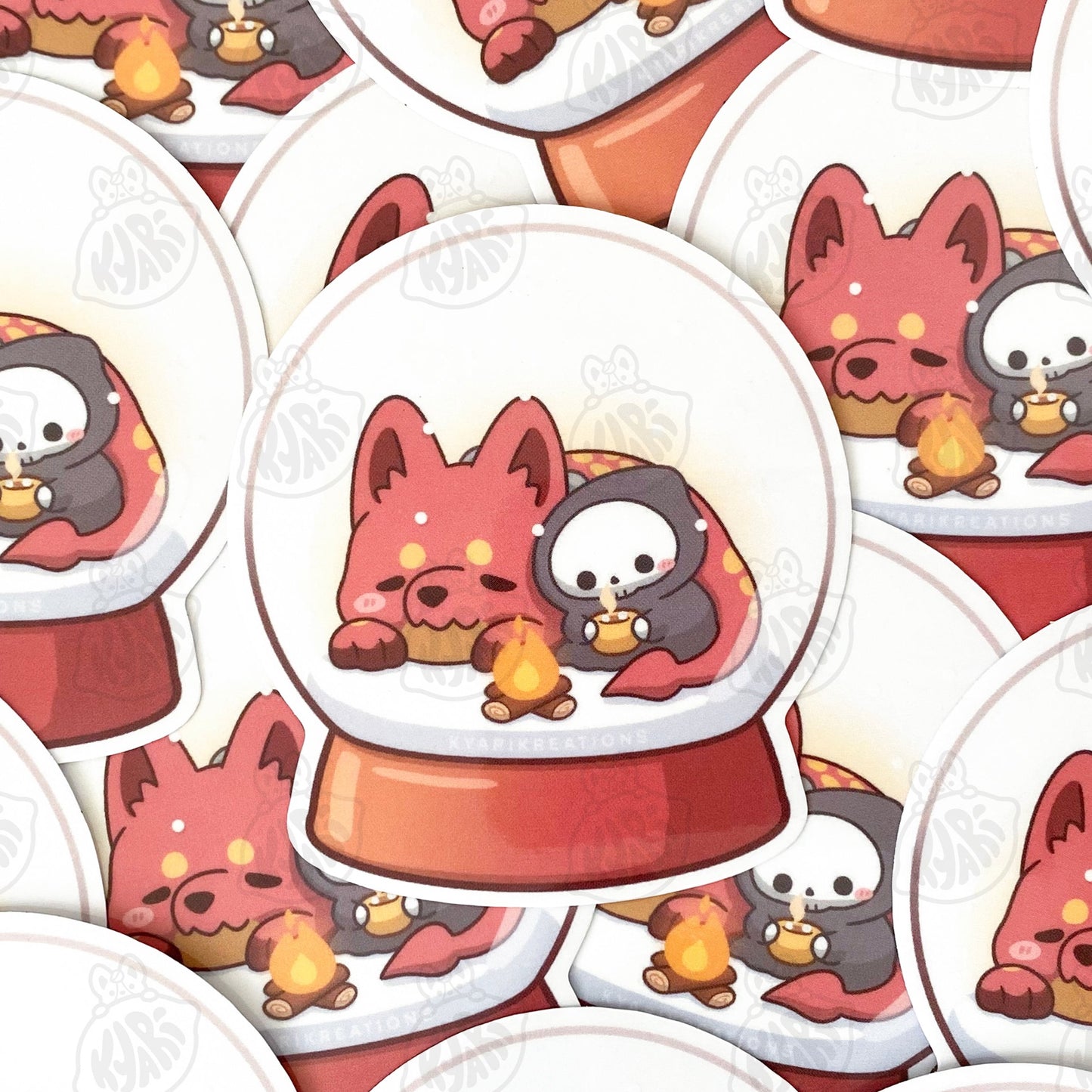 Snow Globe Dave and Friends Stickers [TRANSPARENT STICKER] - KyariKreations