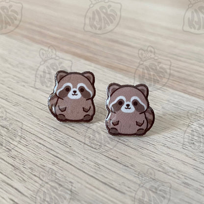 Raccoon Stud Earrings - KyariKreations