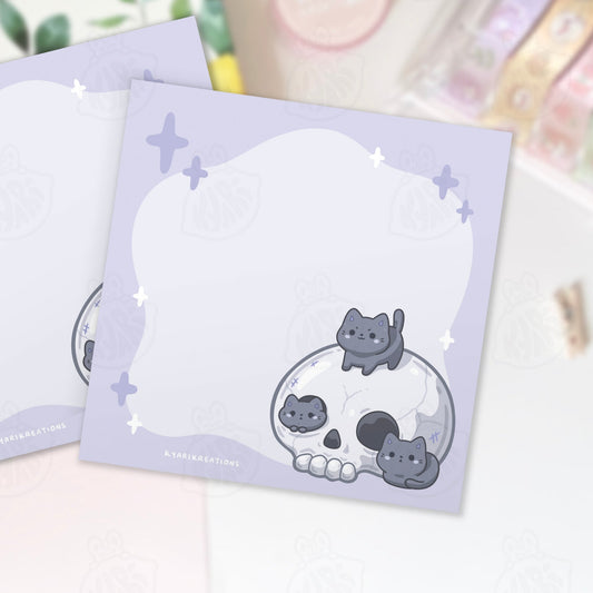 Skull Kitty Memo Pad - KyariKreations