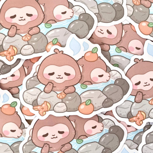 Hotspring Monkey Stickers - KyariKreations