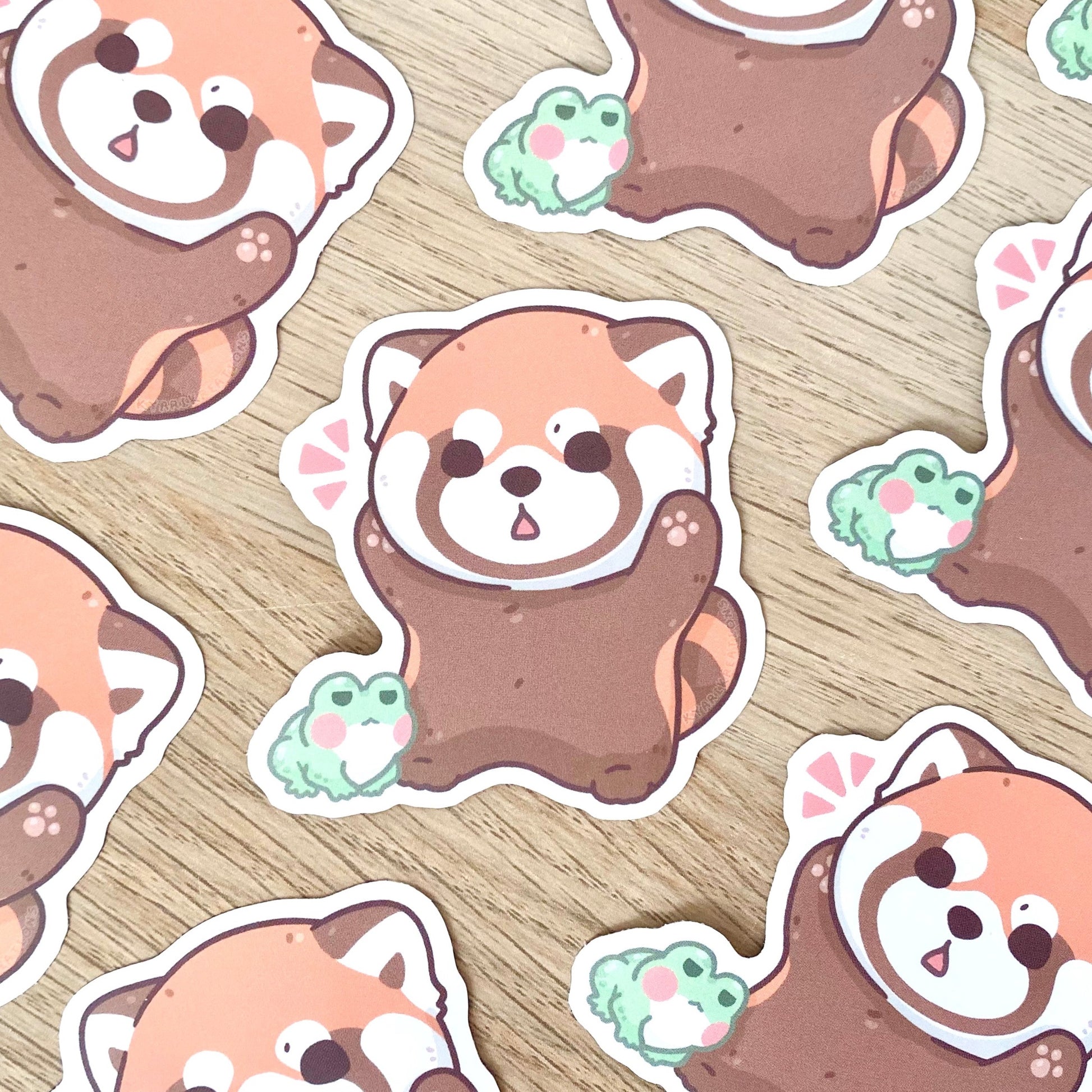 Red Panda And Froggy Stickers - KyariKreations