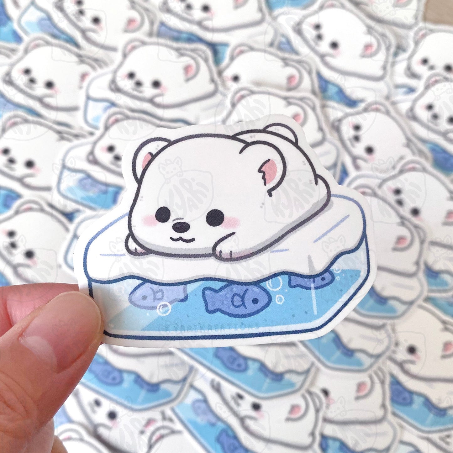 Polar Bear On Ice Stickers - KyariKreations
