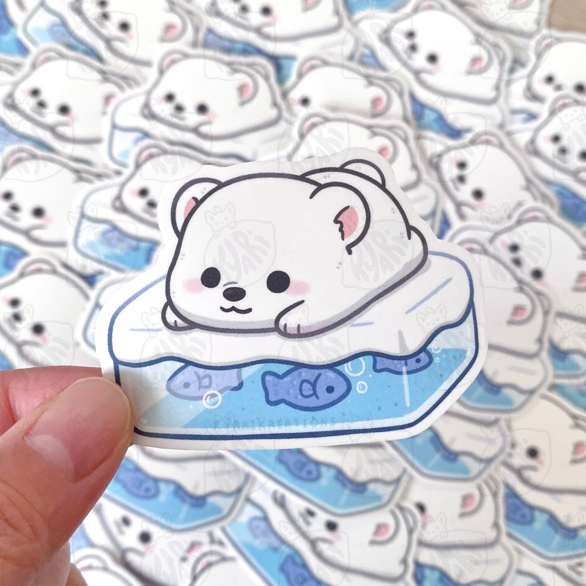Polar Bear On Ice Stickers