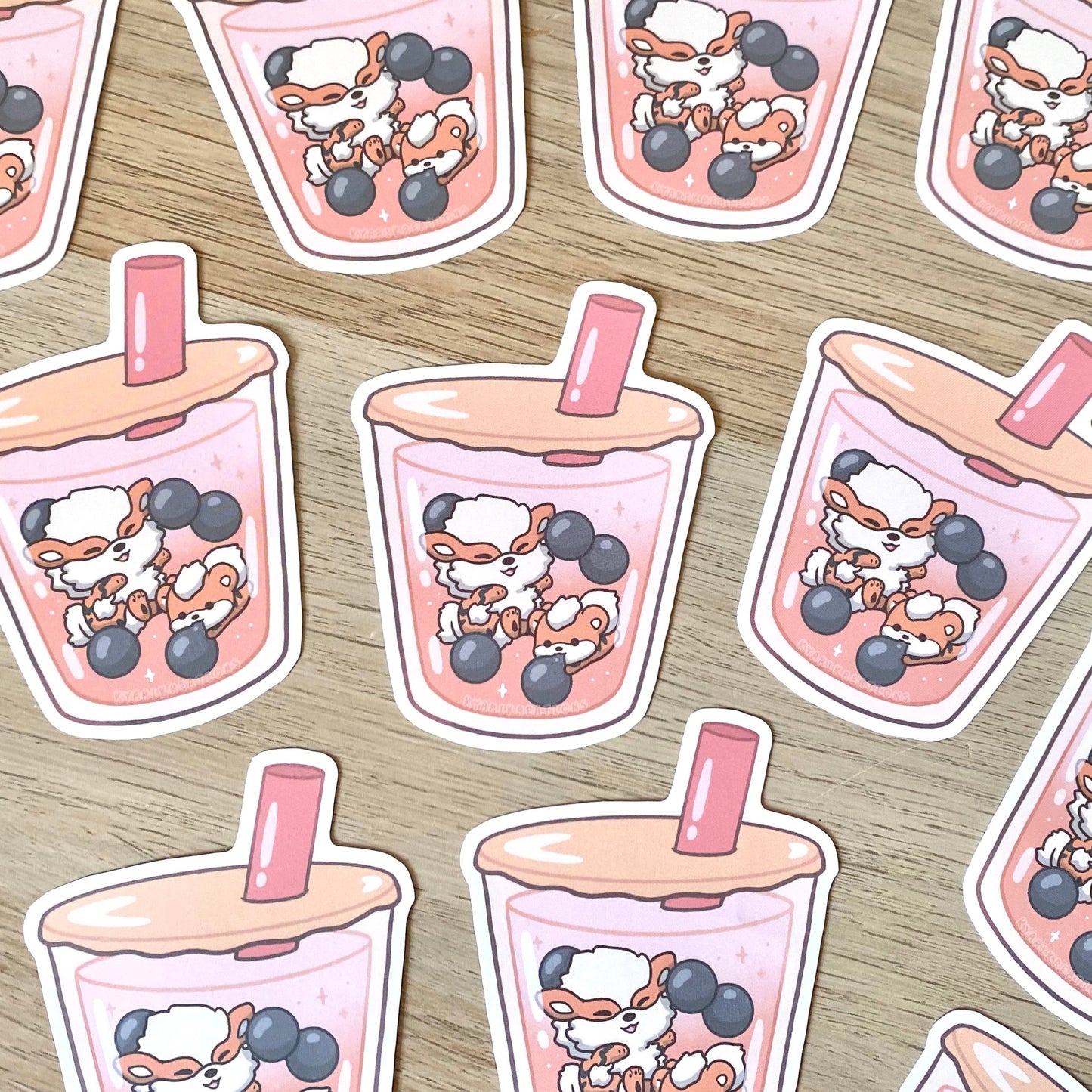 Arcanine Bubble Tea Stickers - KyariKreations