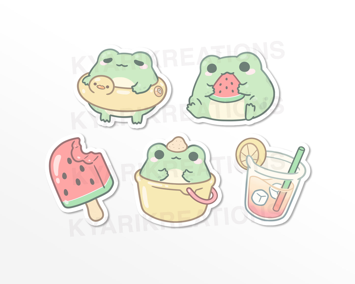 Beach Frog Sticker Set - KyariKreations