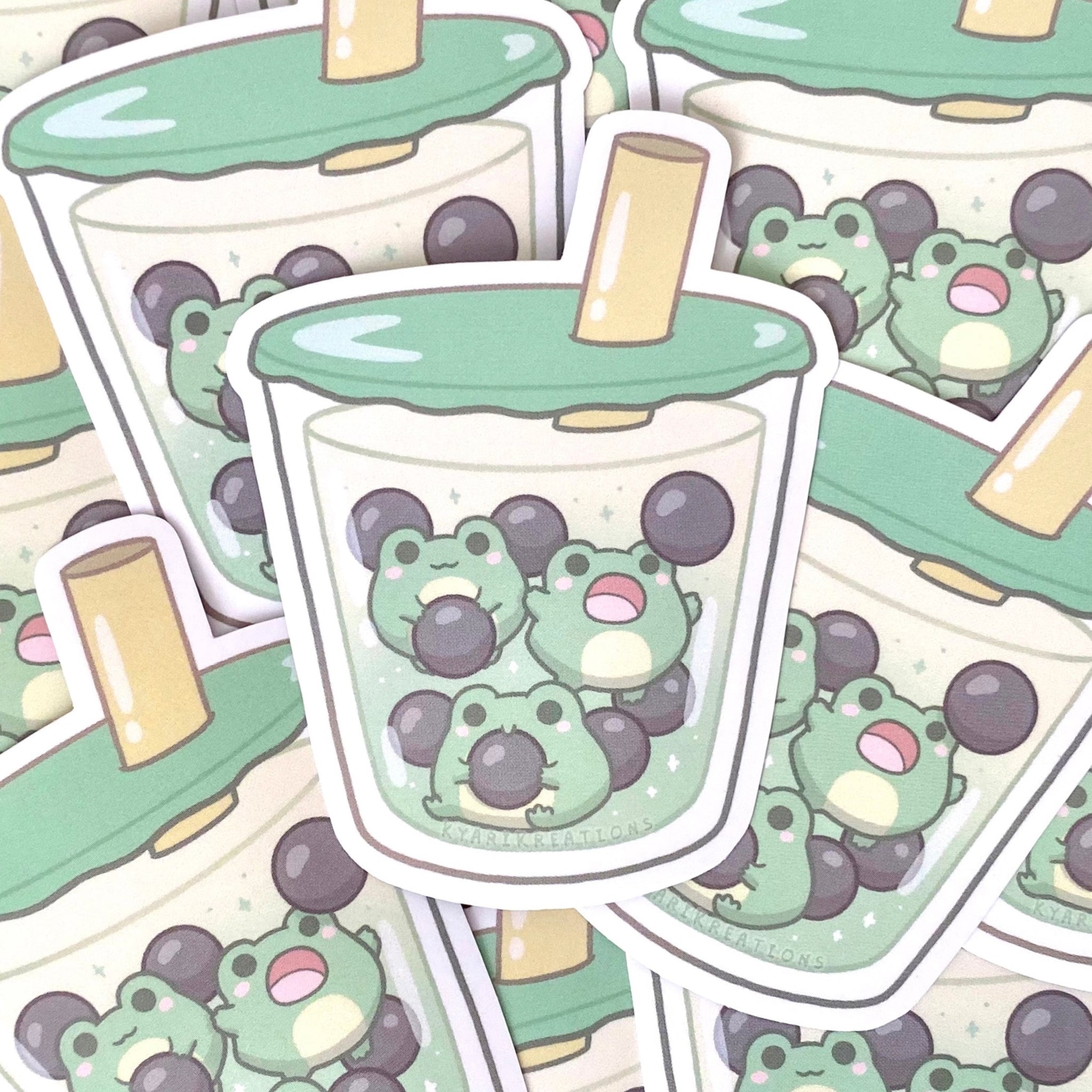 Froggy Bubble Tea Stickers – KyariKreations