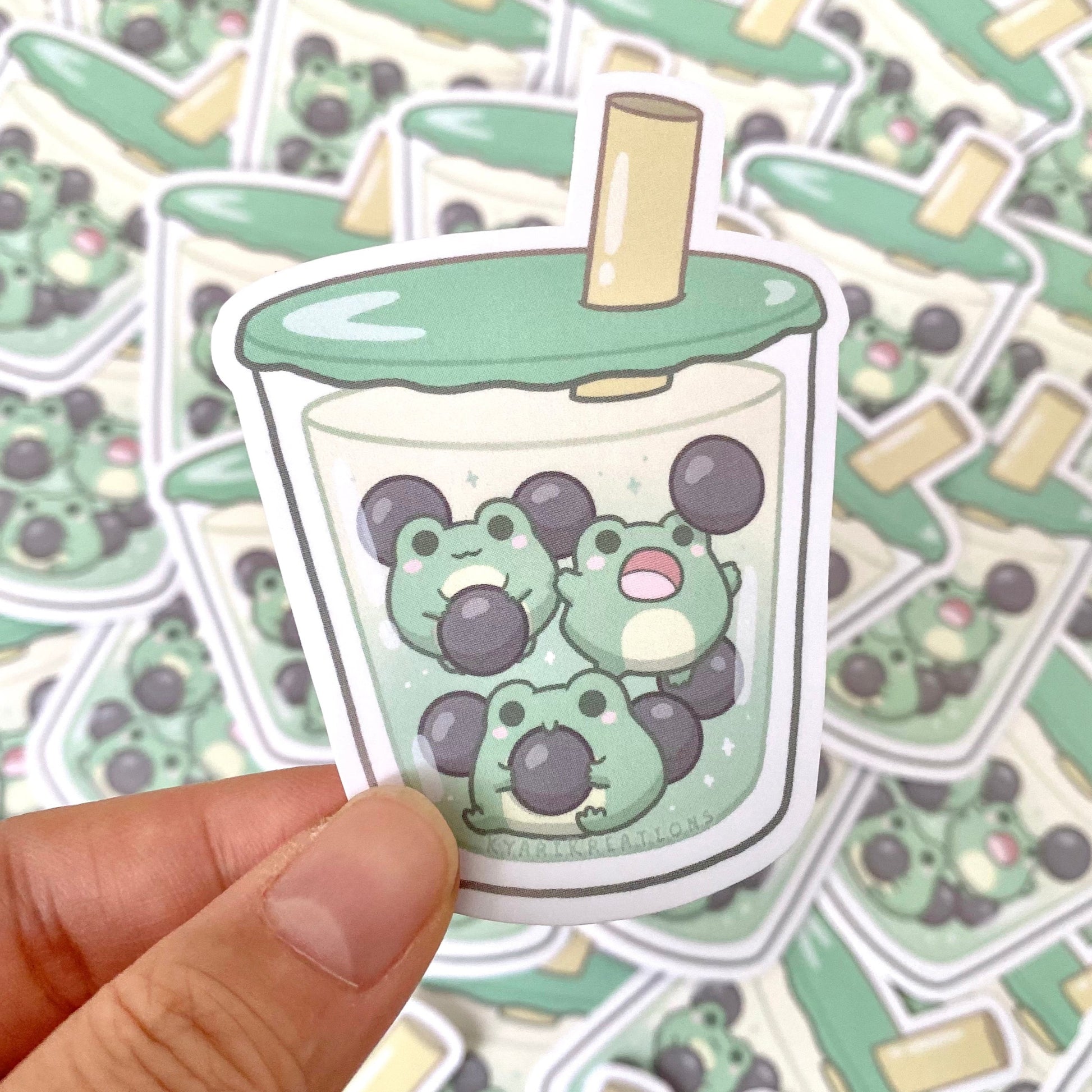 Froggy Bubble Tea Stickers - KyariKreations